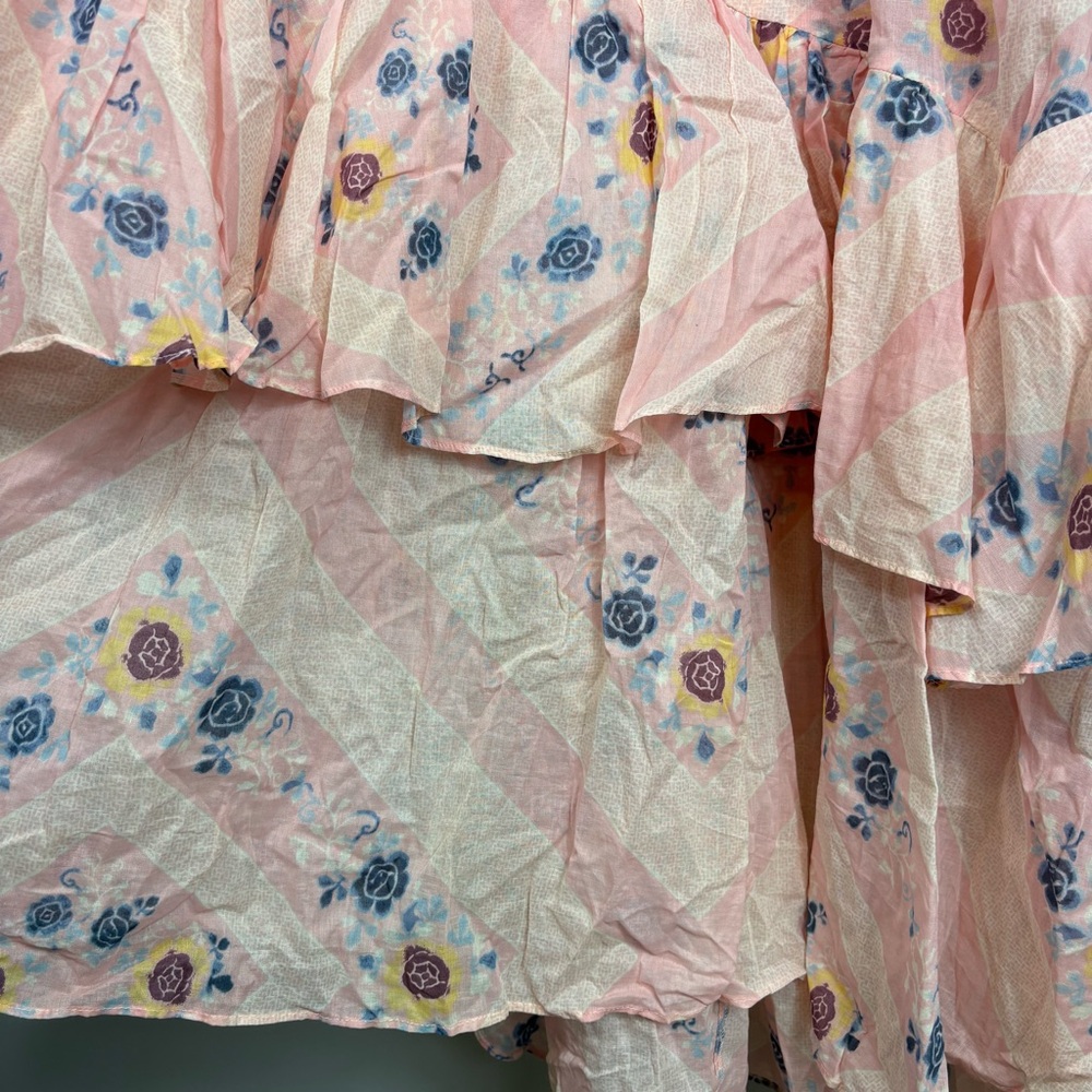 New Free People Stop Time Maxi Dress Sz M Halter Coquette Pink Cotton Tiered - Picture 7 of 15